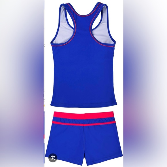 Little Girls' Summer Two Piece Boyshort Tankini Kids Swimsuit NWT 10-11y - Picture 2 of 3